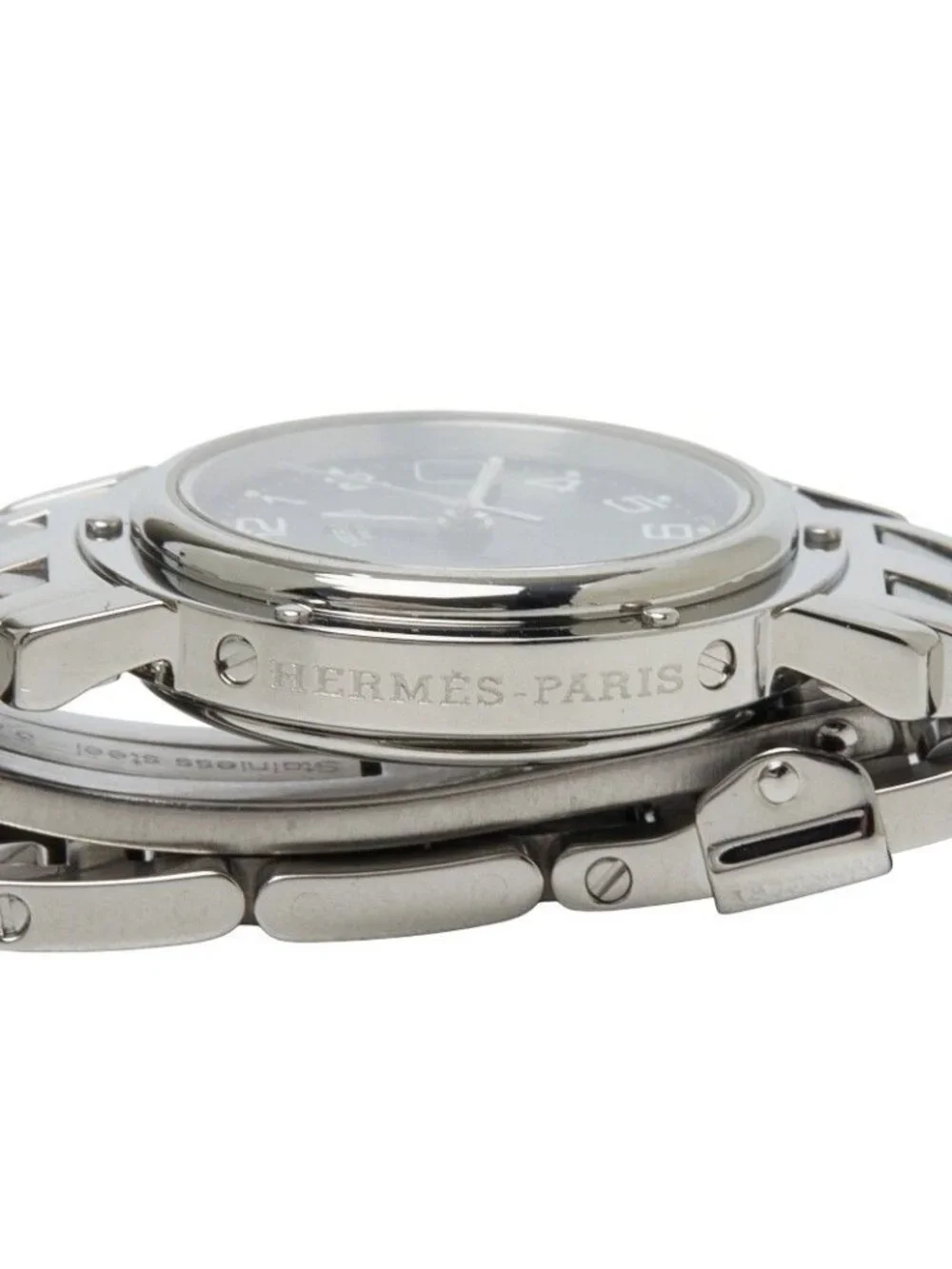 Hermes Clipper Watch Navy Silver Stainless Steel